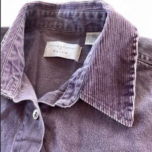 💰Christopher & Banks Lavender Corduroy Button Down Top
